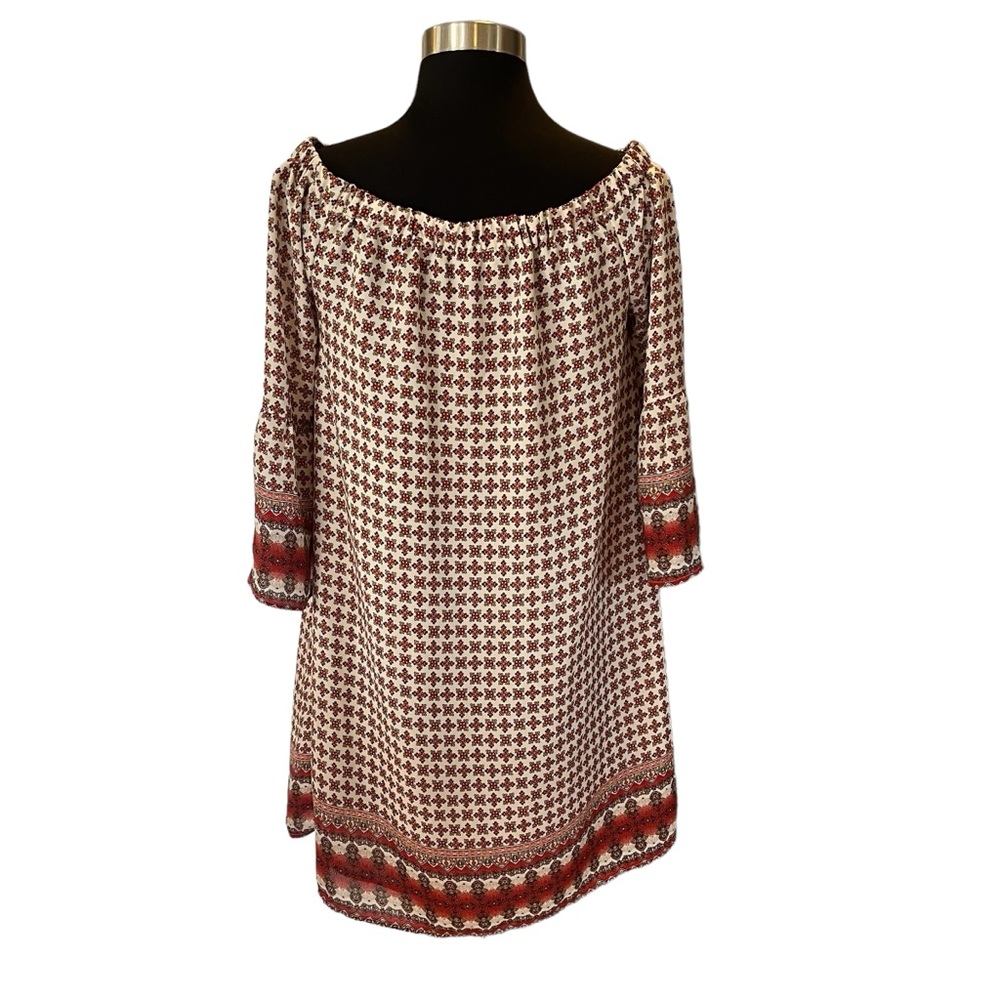 Carolina Belle Montreal retro off shoulder shift dress bell sleeve 2 sma… - Picture 9 of 15